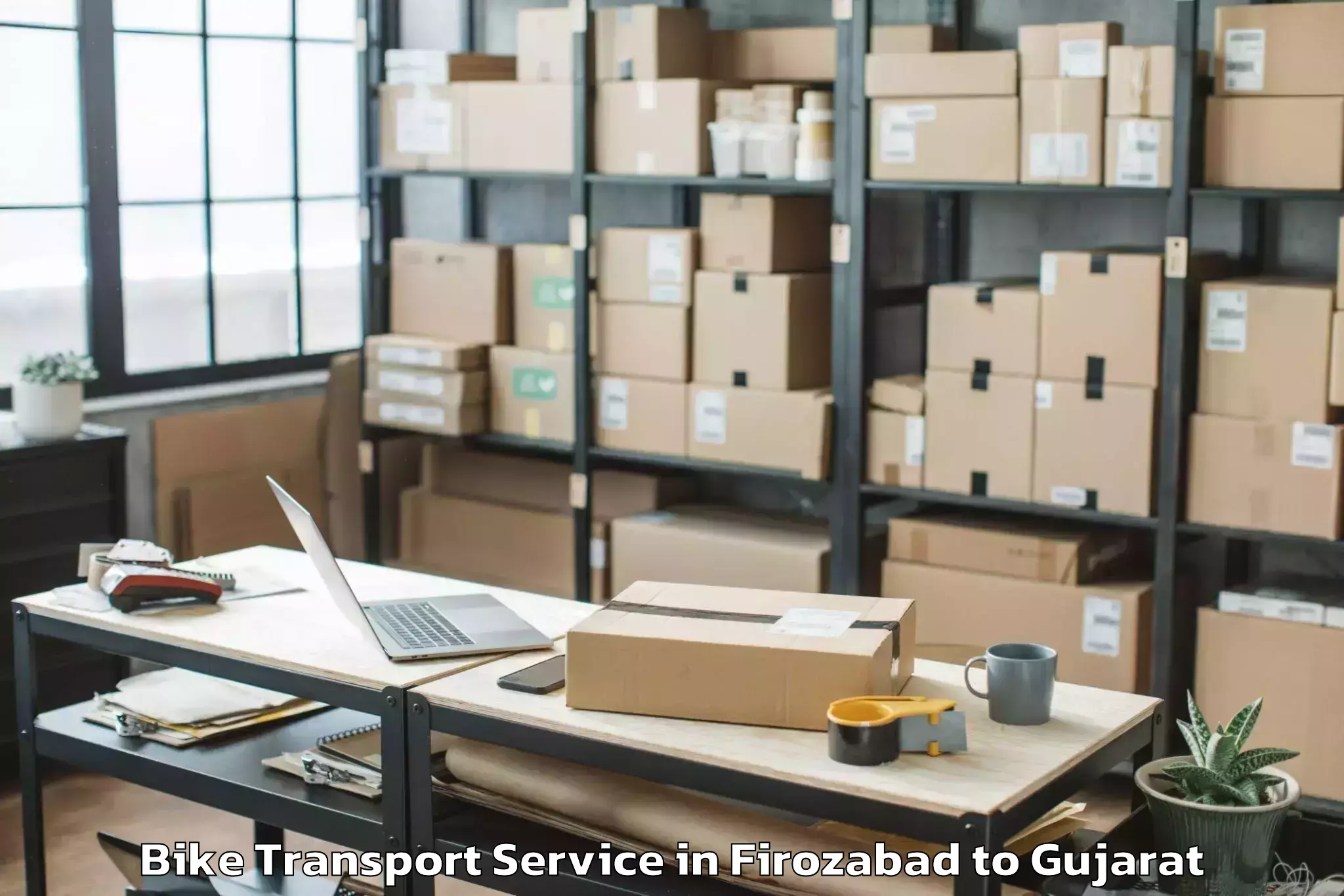 Quality Firozabad to Savarkundla Bike Transport